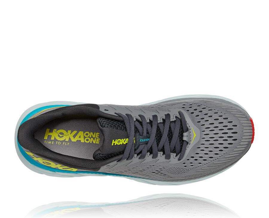 Hoka One One Koşu Ayakkabısı Erkek Gri - Clifton 7 - SC4385967